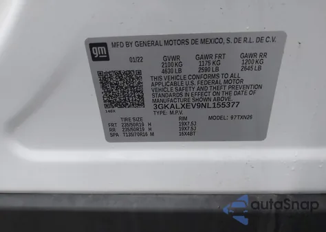 2022 GMC Terrain Awd Denali z USA, uszkodzony, nr VIN 3GKALXEV9NL155377